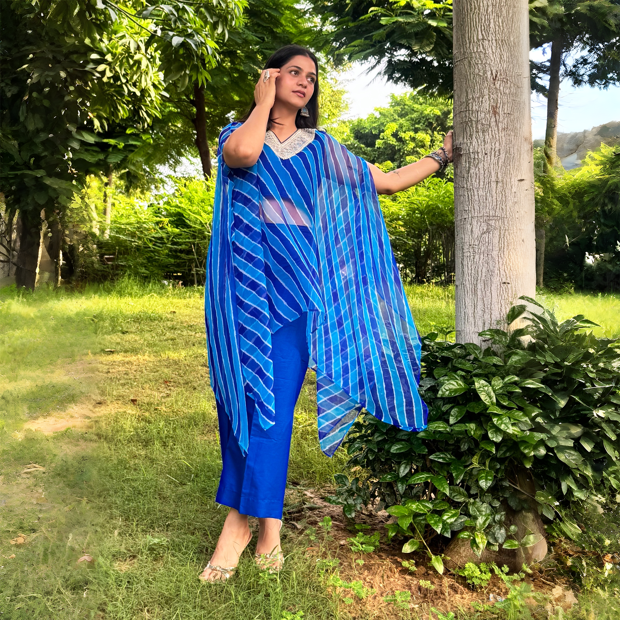 INDIGO BREEZE KAFTAN SET