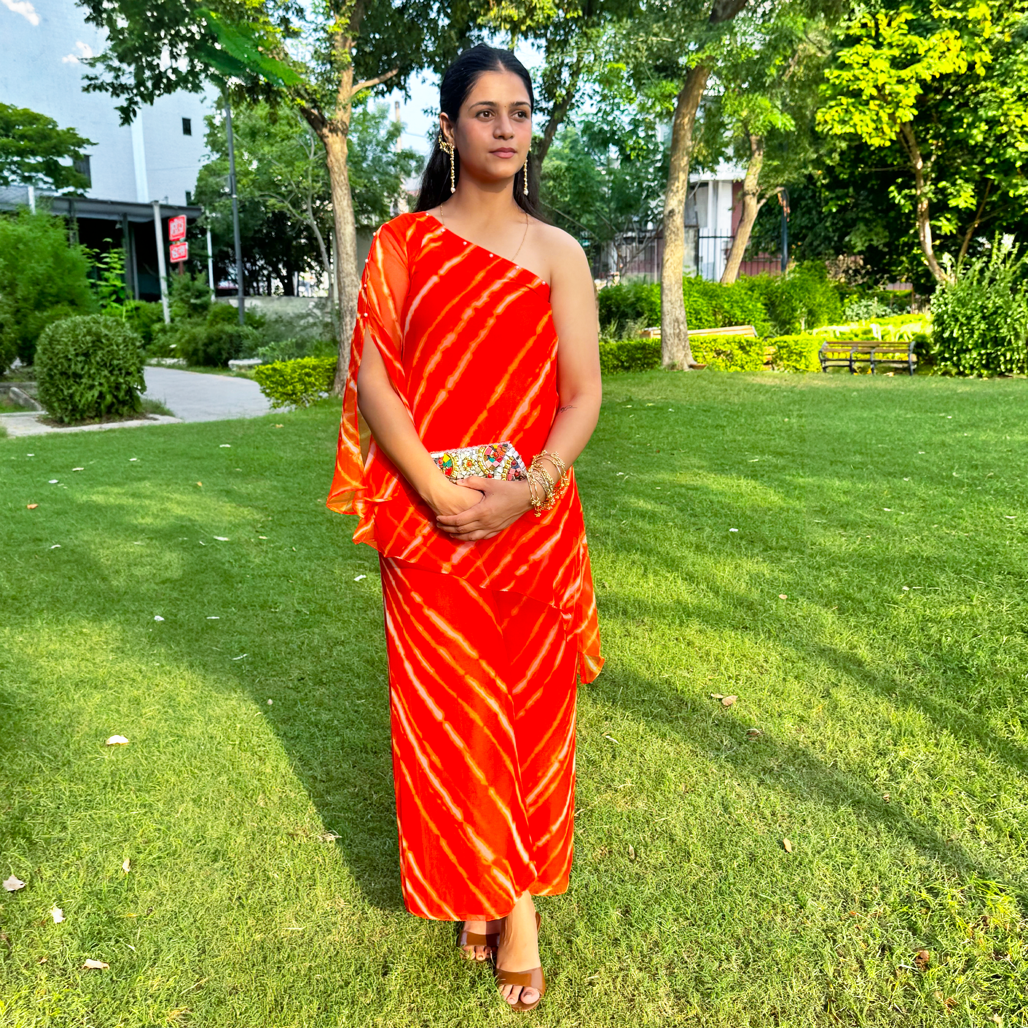 SAFFRON ONE-SHOULDER SET